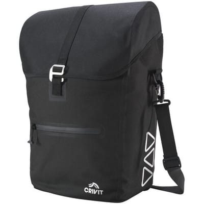 Crivit Fietstas L 17 x B 32 x H 40 cm - Zwart - incl Laptopvak - Spatwaterdicht