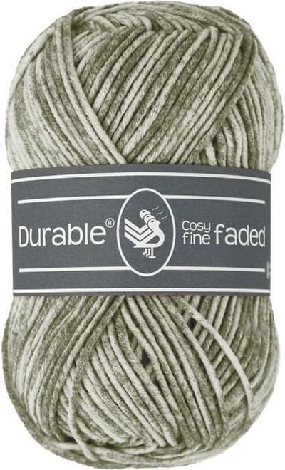 Durable Cosy fine faded Dark olive (2149) - acryl en katoen garen tie-dye - 5 bollen van 50 gram