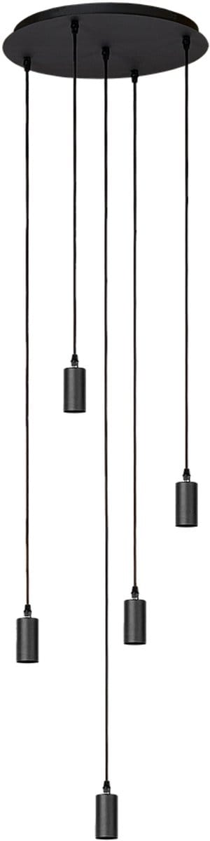 Atmooz - Hanglamp Sapa - Industrieel - Kroonluchter - Woonkamer / Slaapkamer / Eetkamer - Plafondlamp - Zwart - Hoogte 80cm - Metaal