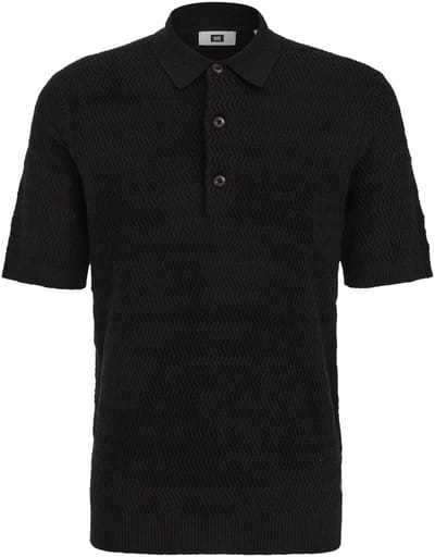 WE Fashion Heren regular fit fijngebreide polo van boucle‑garen