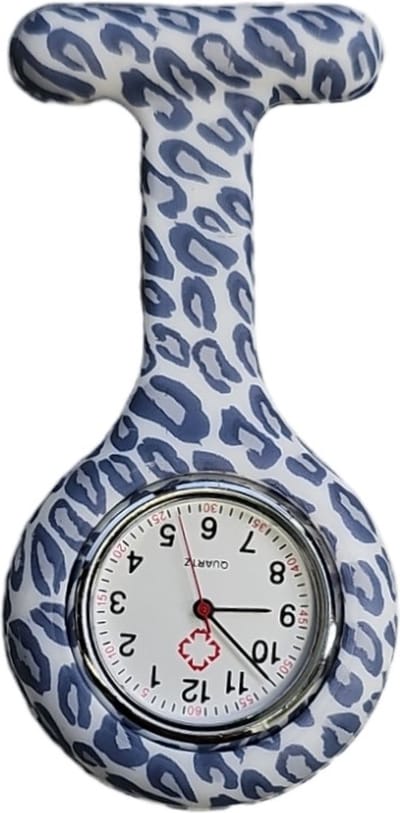Fako® - Verpleegstershorloge - Zusterhorloge - Verpleegsterhorloge - Siliconen Print - Luipaard Grijs