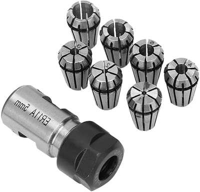 Verlengstang Spantangen Set - CNC Graveermachine Accessoires - Metaalbewerking Precisie - Zelfontspannend Ontwerp - 7 stuks 1-7 mm - Zilver