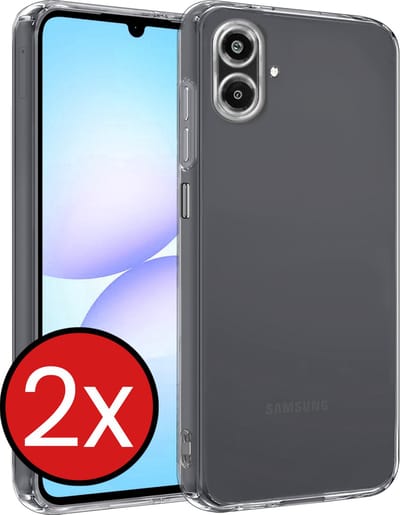 Hoesje - 2 Stuks - Geschikt voor Samsung Galaxy A07 - Sterk & Shockproof - Telefoonhoes - Back Cover - Case Siliconen - Telefoon Hoes - Transparant