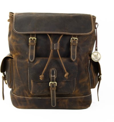 DE LAMASSU® Leren Laptop Rugzak 16 Inch – Grote Rugtas Echt Leer – Vintage Backpack met Veel Vakken – Unisex Werk, School & Reizen – 1,5 KG