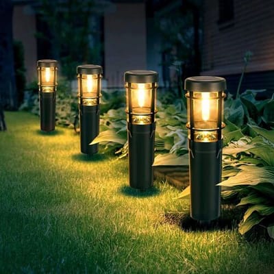 KS Verlichting - tuinverlichting - Faro - solar - zwart - set van 4 - tuinlampen - prikspot - solar tuinverlichting - modern - zonneenergie buitenverlichting