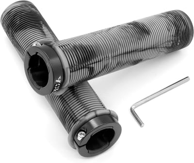 Fietsstuur Handgrepen - Ergonomische Grepen - Comfortabel Fietsen - Antislip Rubber - 22 mm Diameter - Grijszwart
