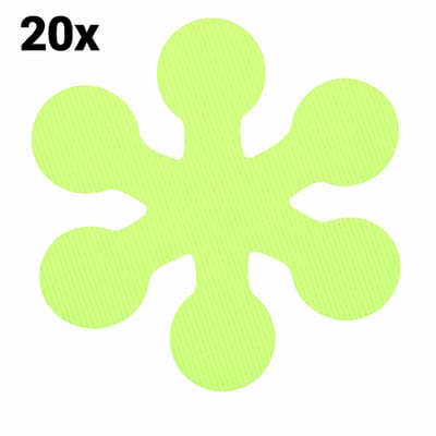 Zelfklevende Antislip Stickers GLOW IN THE DARK - SNEEUWVLOKJE - Antislip Strips 20 Stuks - 10x10 CM - Douche/Bad/Trap Plakstrip