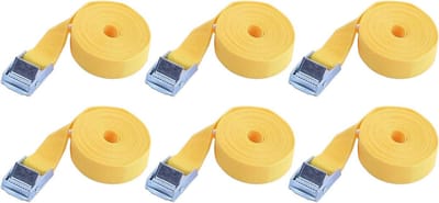 Spanbanden met Ratel - Sjorbanden Bevestigingsriemen - Bagage Vervoeren - Zink Gespen - 25 mm x 4 m - Geel