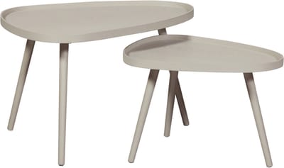 WOOOD Nissa Bijzettafels - Zand - Set van 2 - 39x71x52