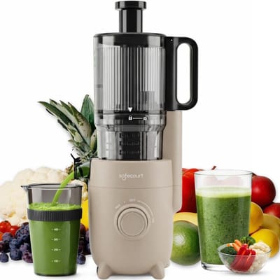Slowjuicer - Sapcentrifuge - Gezond Sap Maken - XL Invoer XXL Sap - 220 Watt - Beige