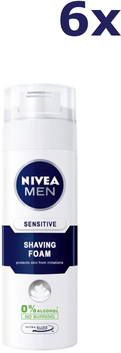 6x Nivea Scheerschuim Men – Sensitive 200 ml