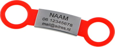 Hondenpenning - kattenpenning - ID penning - ROOD - RVS - MEDIUM inclusief graveren