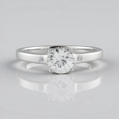 Cavill - Zilveren Ring 925 Sterling met Platina - Cambodjaanse Ronde Briljantslijpsel Zirkoon 1,053ct + 0,042ct - Elegante Damesring Maat 17