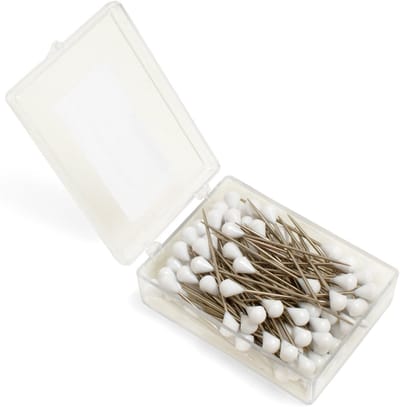 Behangnaalden - Dagstekers spelden - Hobby knutselen - Kop van kunststof - 50 mm lengte - Wit