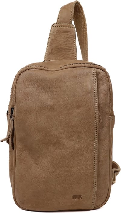 Bear Design Stefan Leren Crossbodytas - Crossover voor Man en Vrouw - Unisex Schoudertas van Leer - Baltic Beige