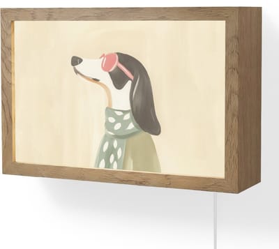 Wandlamp 30x20 cm - Oplaadbaar - Hond - Zonnebril - Sjaal - Wandlampen binnen woonkamer - Slaapkamer lamp met kabel - Decoratieve nachtlamp - Vloerlamp snoer