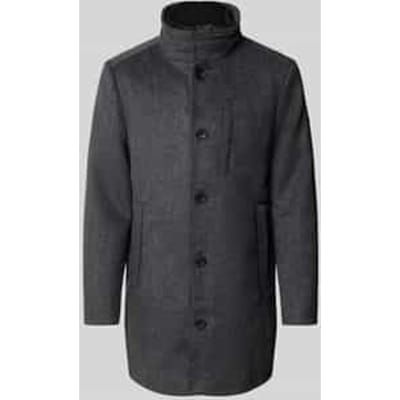 Tom Tailor - 2-in-1 wollen jas met afneembare binnenjas - Maat XXL - dark grey black herringbone
