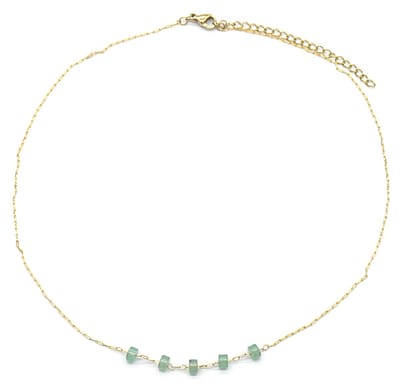 Ketting met Steentjes - RVS - Lengte 39-44 cm - Goudkleurig