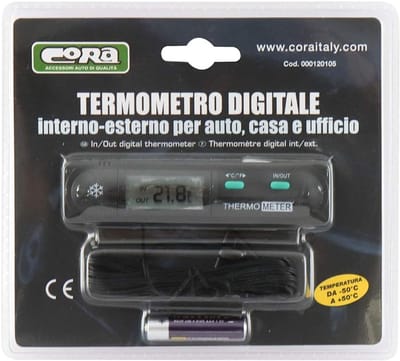 Binnen Buiten Thermometer - Temperatuurmeter - Weer Monitoren - Met Buitensensor - 114 cm Breed - Zwart