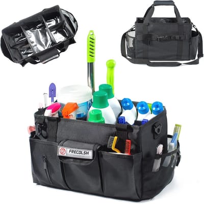 Professionele Schoonmaak Caddy Organizer met 5 Compartimenten - Draagbare Reinigingszak voor Huishoudsters