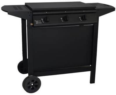 Gasbarbecue + bakplaat - GRILL GARDEN - Zwart - 3 branders - Met beschermkap - Piëzo-elektrische ontsteking
