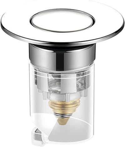 Afvoerstop met Zeef - Stop en Zeef - Afvoer Beschermen - Blokkeert Geuren - 3.4 tot 4 cm - Zilver