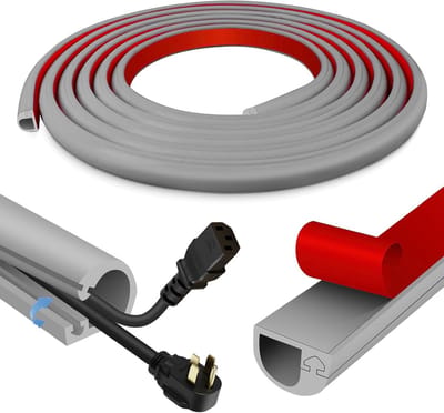 Zelfklevende Silicone Flexibele Kabelgoot voor Elektrische Kabels op Muur en Vloer - Grijs, 22mm × 10mm × 3m, Kabelbescherming, Kabelmanagement, Kabelafdekking