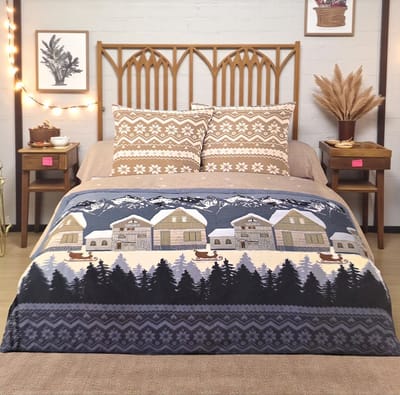 Dekbedovertrek Flanel - Winter - 240 x 220 cm - Kerst - Lousir