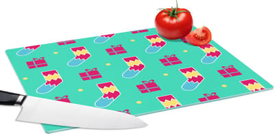 Glazen Snijplank - 39x28 - Sokken - Cadeau - Patroon - Snijplanken Glas