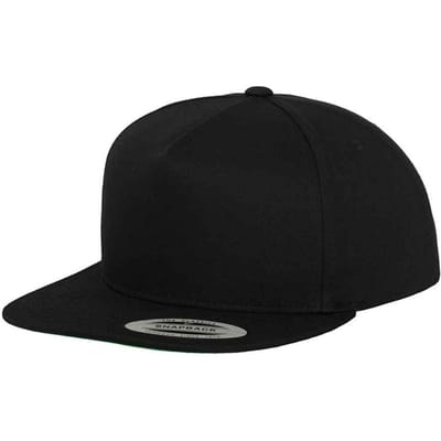 Flexfit Klassieke 5 Paneel Snapback Cap (Zwart)