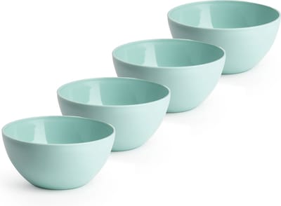 PlasticForte Schaaltjes - 4x - kunststof - kommetjes - dessert/ontbijt - D14 x H6 cm - mintg