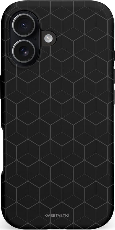 Casetastic hoesje geschikt voor Apple iPhone 17 - MagSafe - Dubbellaagse bescherming - Hexago - Fashion Case - Zwart