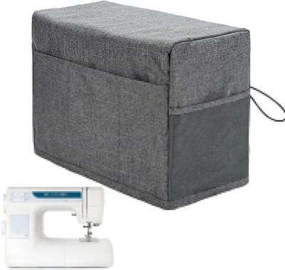 Opvouwbare Naaimachinehoes - Beschermhoes Opberger - Naaiwerk Organiseren - Met 3 Opbergzakken - 46 x 24 x 32 cm - Grijs