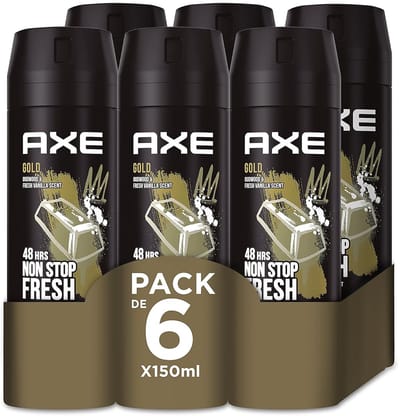 Axe Deodorant Bodyspray Gold 150 ml - Voordeelverpakking 6 stuks