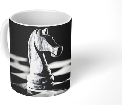 Mok - Koffiemok - Paard - Hout - Schaalbord - Zwart - Mokken - 350 ML - Beker - Koffiemokken - Theemok