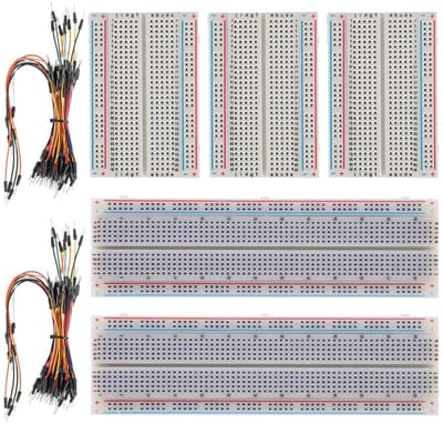 Mini Breadboard Kit met 400 & 830 Tie Points, Solderloze Prototype PCB Board voor Arduino met 130 Stuks Jumper Wires en Thru Bridges