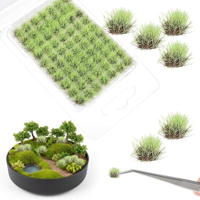 Miniatuur Gras Tuft Decoratie - 72 Stukken Kunstgras voor Modelbouw en DIY Landschappen