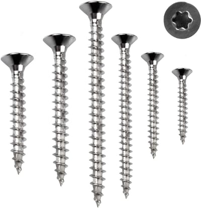 Houten Schroeven RVS 6.0 x 50 mm Torx TX25 Voorbewerkte Kop 500 Stuks Universeel Gebruik