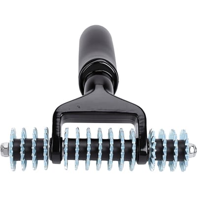 Rouleau à poils de tapis Sans chaleur Poignée ergonomique antidérapante Roue étoile Rouleau de couture de tapis Noir gray