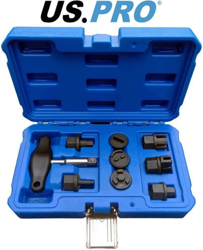 Carterplug / Olie-aftapplug doppenset 9-delig voor kunststof aftapschroeven van Audi - BMW - Citroen - DAF - Ford - MAN - Mercedes - Peugeot - Porsche - Seat - Skoda en Volkswagen