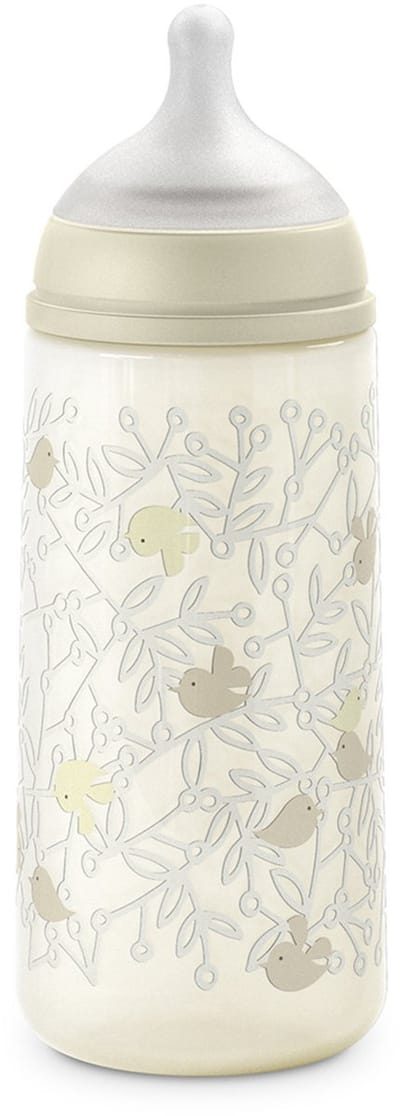 Suavinex Birdies Zuigfles Symmetrische Speen Snelle Doorstroom 360 ml 6 Maanden en + (Kleur : Beige)