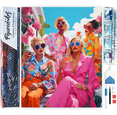 Figured'Art Diamond Painting set Volwassenen 40x50 cm Bijeenkomst van Divas - 5D DIY Art full drill vierkante diamant - Opgerold canvas