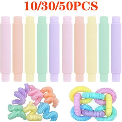 103050 STUKS Diameter 1,9 cm Pop Tubes Sensorisch Fidget Speelgoed Stressverlichting Rekbare Buizen Voor Kinderen Volwassenen Verjaardagsfeest Cadeaus speelgoed white