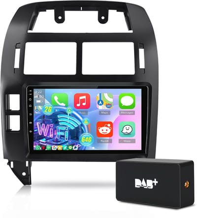 Hexinex Autoradio - Geschikt voor VW Polo 9N 2001-2009 - Android 15 - Draadloos Carplay & Andriod Auto - 9 Inch HD TouchScreen - Bluetooth 2+64GB DAB+