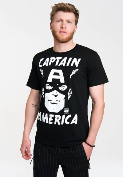 Marvel - Captain America - Portrait - Easyfit - black - Original licensed product