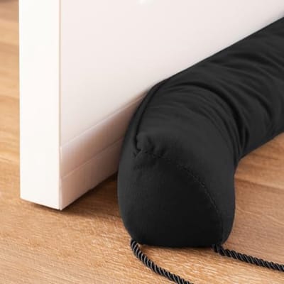 Gewogen Deurtochtstopper 20 inch - Driehoekige Geluidsdichte Tochtbescherming voor Deuren en Ramen - Machinewasbaar - Zwart