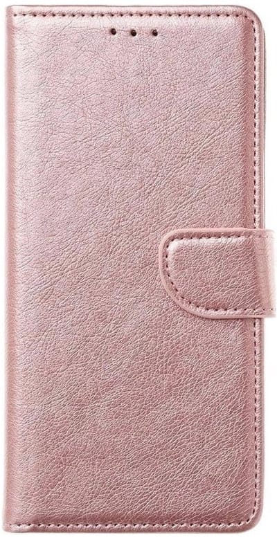 Hoesje geschikt voor Samsung Galaxy M12 hoesje bookcase Rosegoud van LuxeBass gsm hoesje - telefoonhoes - telefoonhoesjes