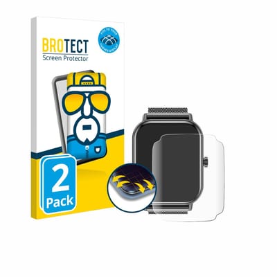 BROTECT - Screenprotector voor Haulvean Smartwatch 1.85" - Folie Beschermfolie transparant volledig dekking - 2 Stuks