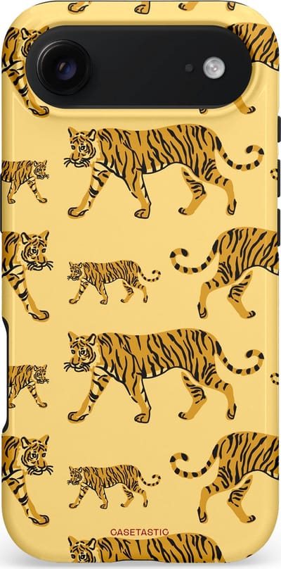 Casetastic hoesje geschikt voor Apple iPhone Air - MagSafe - Dubbellaagse bescherming - Streep van de natuur - Fashion Case - Goud Taupe