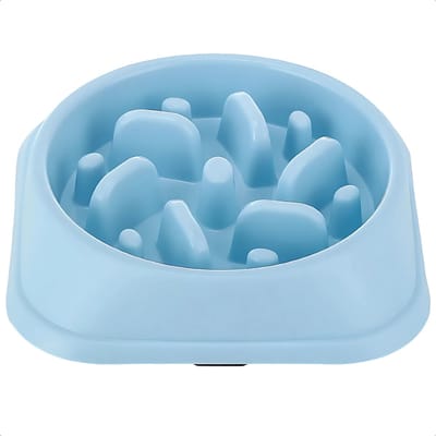 JAXY - Anti Schrokbak - Slowfeeder Hond en Kat - Voerbak - Anti-Slip Schrokbak - Voerpuzzel - Anti Schrok Hondenvoerbak - Slow Feeder Honden Voerbak - ⌀ 20,3 cm - Babyblauw